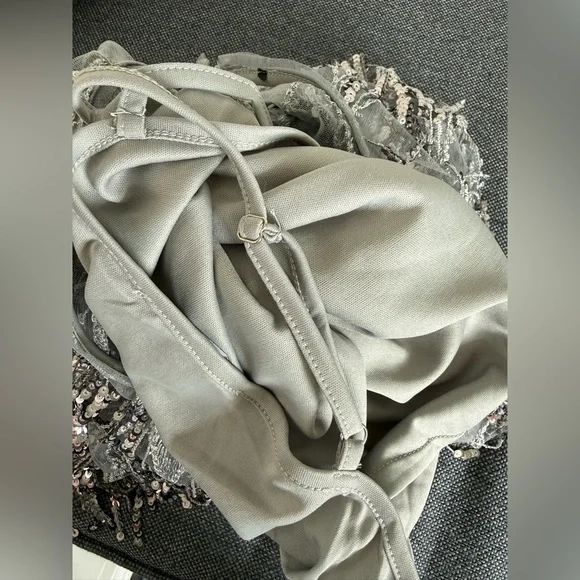 Lulus On a the Dance Floor Silver Sequin Fringe Shift Dress size Small - Picture 9 of 12